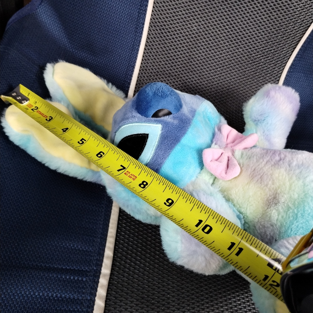 Disney Store 2020 Stitch Easter Bunny Plush Tie Dye Blue 12" - Picture 13 of 16